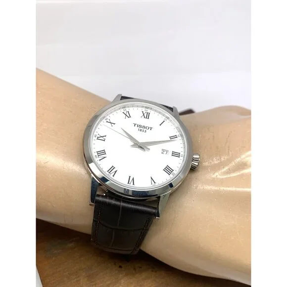 Tissot Men's Watch T1294101601300 Swiss Quartz White Dial Brown Leather 42mm - Picture 6 of 14